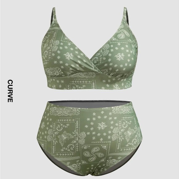 Other - Green Bandana Print Bikini Set